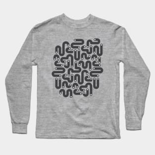 JELLY BEANS Squiggly New Wave Postmodern Abstract 1980s Geometric in Charcoal Black with Gray White Dots - UnBlink Studio by Jackie Tahara Long Sleeve T-Shirt